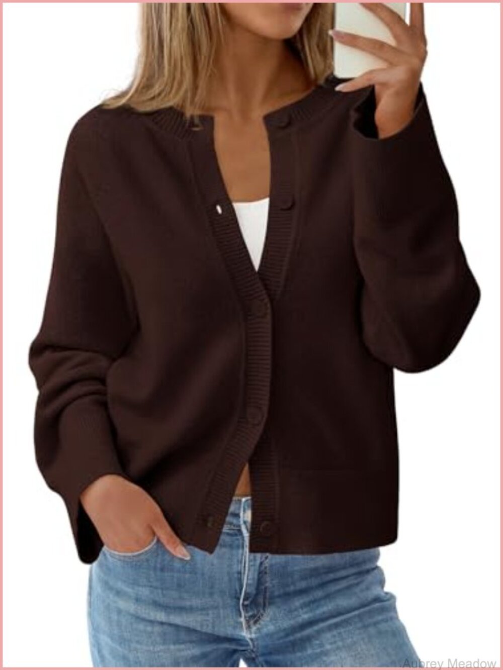 Oversized Drop Shoulder Knit Cardigan Women Long Bell Sleeve Button Up